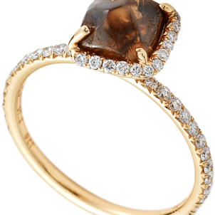 Chocolate Brown Pink Natural Raw Ring