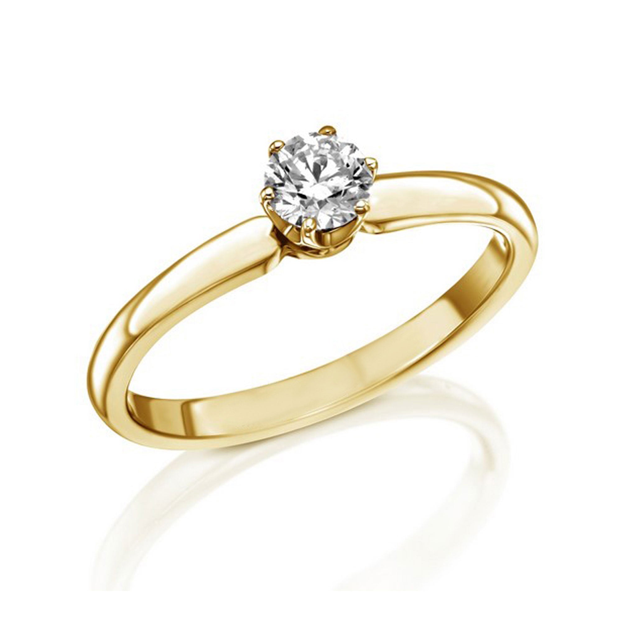 Crown Head Solitaire - Design Solitaire Ring- Real Natural Diamonds