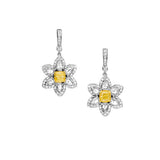 Cushion Cut Fancy Yellow Earrings