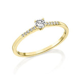 Diamond Sparkle - Tiny Settings Solitaire Ring- Real Natural Diamonds