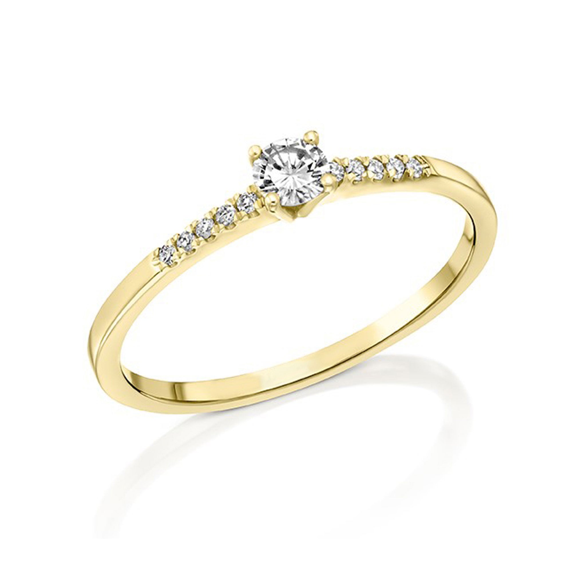 Diamond Sparkle - Tiny Settings Solitaire Ring- Real Natural Diamonds