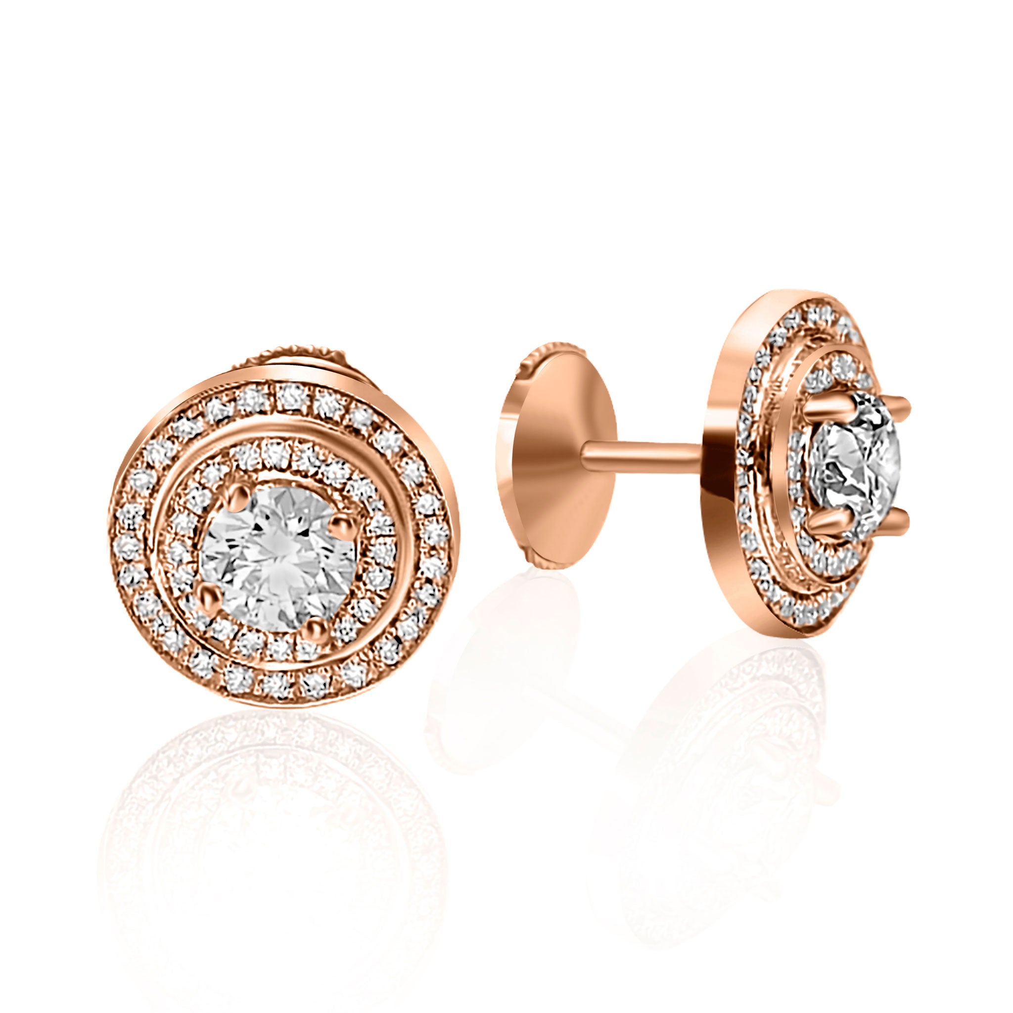 Annabel Double Halo Round Stud Earring