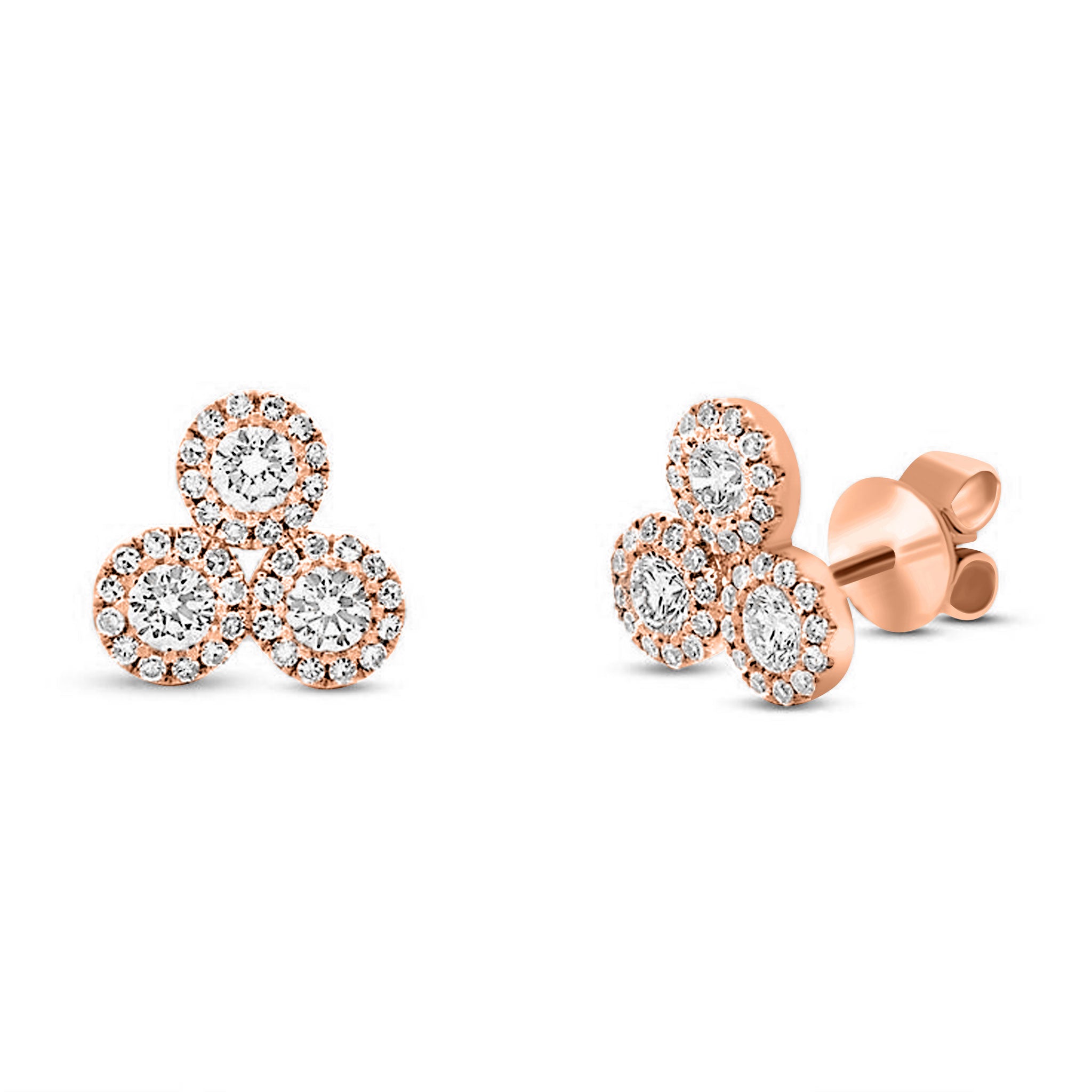 Triple Dots Halo - Brilliant Stud Earring