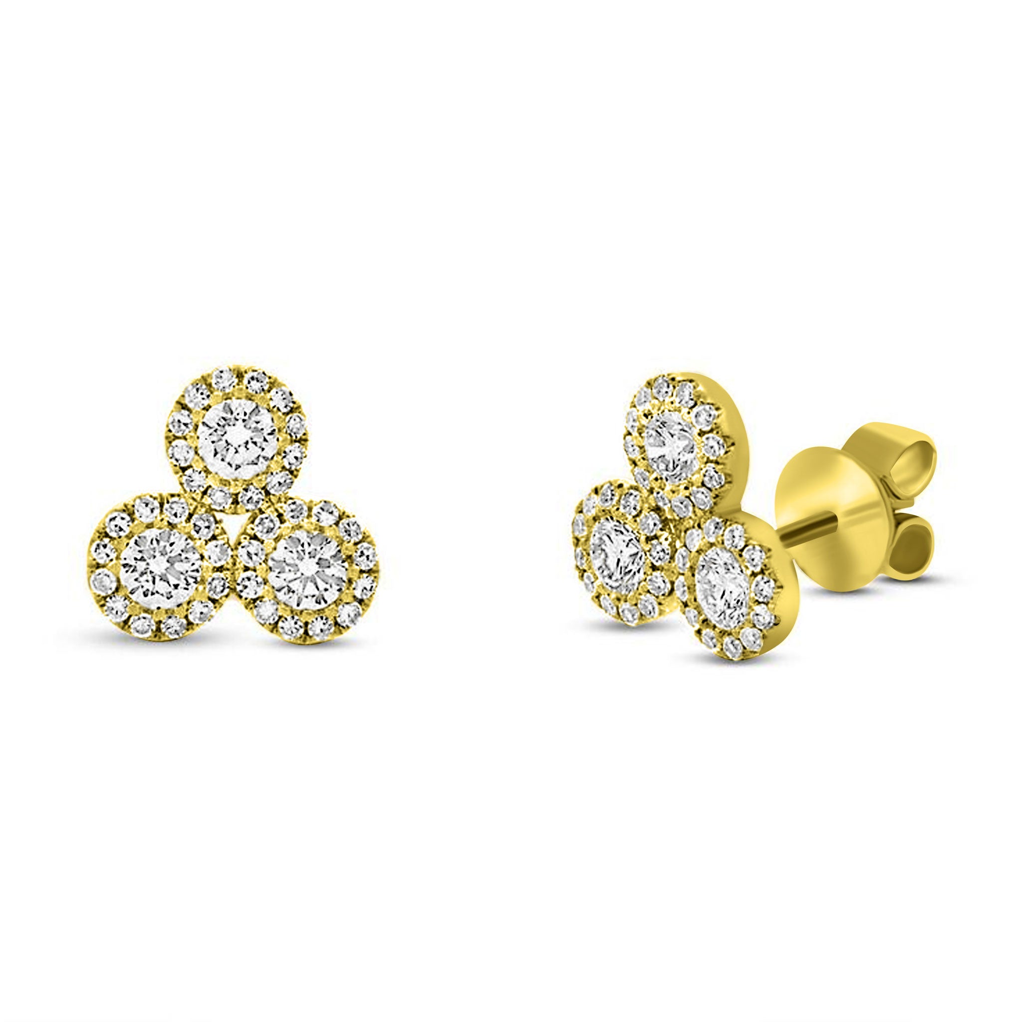 Triple Dots Halo - Brilliant Stud Earring