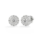 Olivia - Classic Double Halo Round Stud Earring