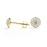 Olivia - Classic Double Halo Round Stud Earring