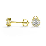 Charlotte - Classic Halo Round Brilliant Stud Earring