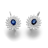 Dianna Trio Halo Stars Eternity Earrings – A Celestial Masterpiece - Real Natural Diamonds & Gems