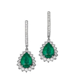 4Carats Dianna Drops Luxury Halo Earrings - Real Natural Diamonds & Gems