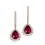 4Carats Dianna Drops Luxury Halo Earrings - Real Natural Diamonds & Gems