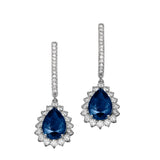 4Carats Dianna Drops Luxury Halo Earrings - Real Natural Diamonds & Gems