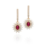 Dianna Double Royal Halo Earrings - Real Natural Diamonds & Gems