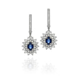 Dianna Double Royal Halo Earrings - Real Natural Diamonds & Gems