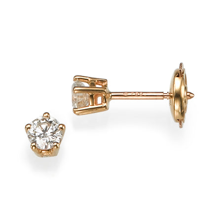 Camila - Classic 5 Prongs Basket Round Brilliant Stud Earring