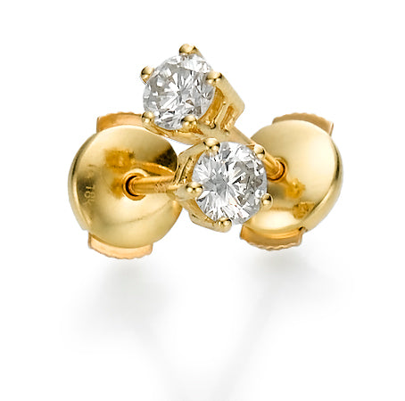 Camila - Classic 5 Prongs Basket Round Brilliant Stud Earring