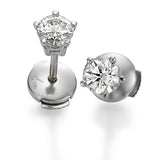 Camila - Classic 5 Prongs Basket Round Brilliant Stud Earring