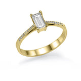 Emerald Shape Solitaire - Settings Ring- Real Natural Diamonds