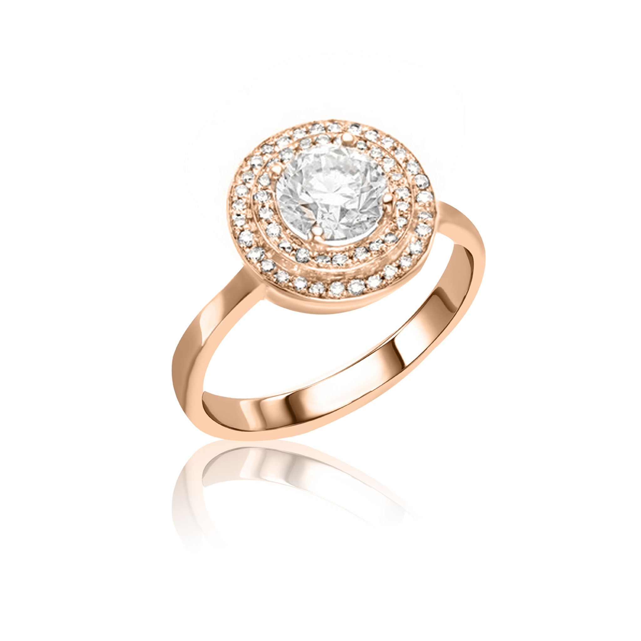 Annabel - Double Halo Solitaire Ring