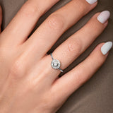 Halo Flower - Design Ring- Real Natural Diamonds