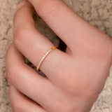 Tiny Band - Half Eternity Diamond Ring - Natural Diamonds