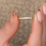 Tiny Band - Half Eternity Diamond Ring - Natural Diamonds
