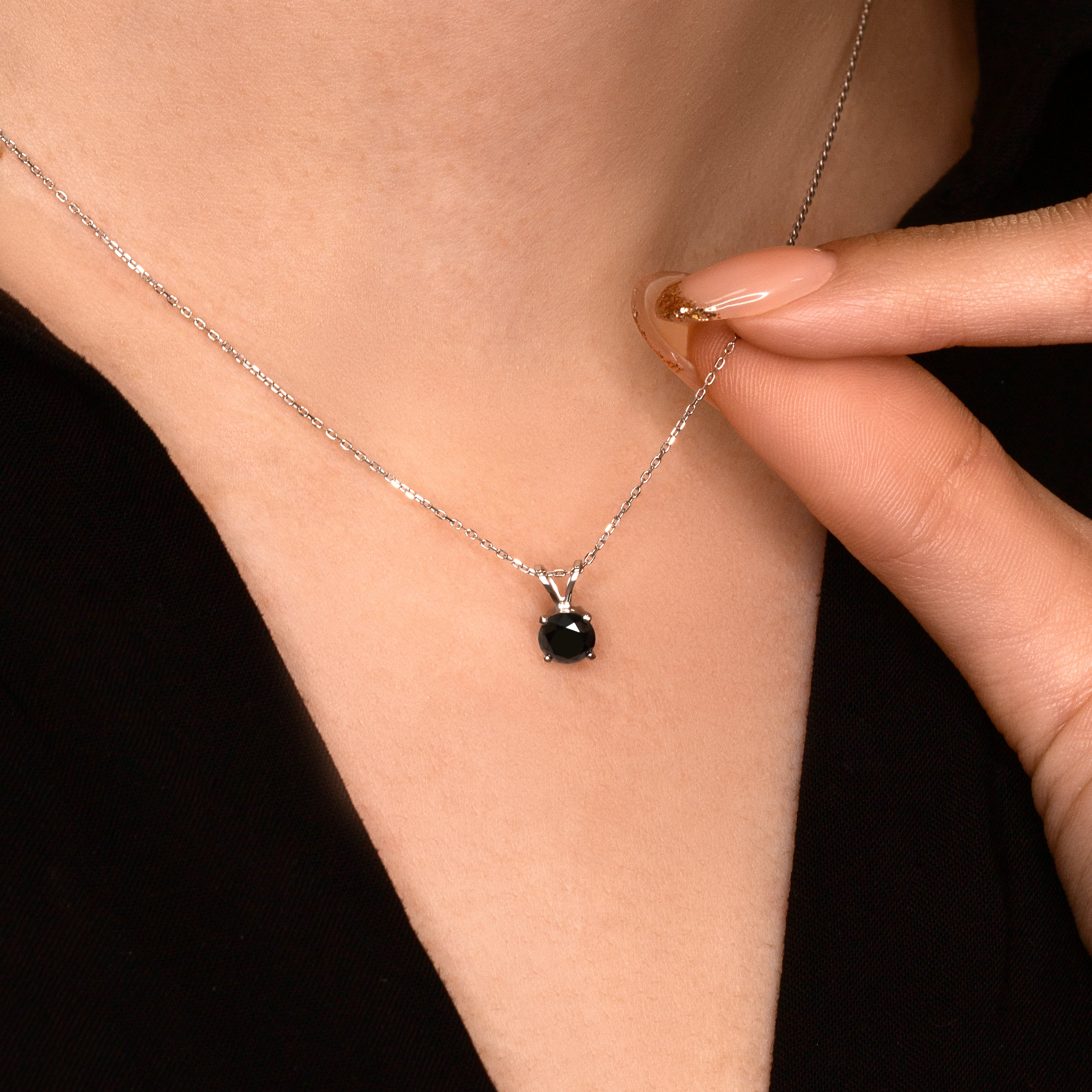 Tie Space - Design Ring- Real Natural Black Diamonds