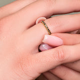 Pure Black Half Eternity Ring - Real Natural Black Diamonds