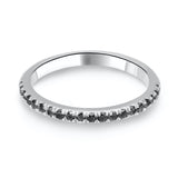 Pure Black Half Eternity Ring - Real Natural Black Diamonds