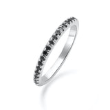 Pure Black Half Eternity Ring - Real Natural Black Diamonds