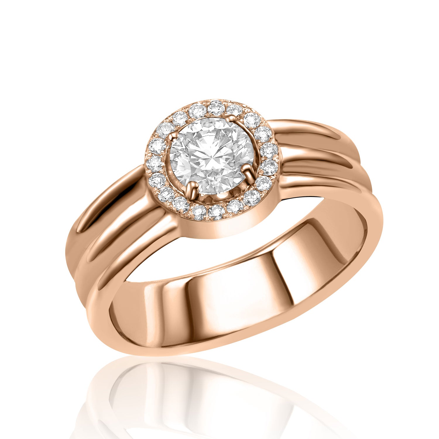 Multi Pave Of Adi - Solitaire Ring- 0.50 - 1.00 Carat
