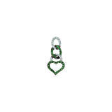 Green Gems Heart Pendant - Various Diamond Combinations - Real Diamonds