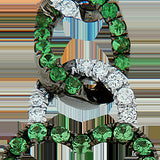 Green Gems Heart Pendant - Various Diamond Combinations - Real Diamonds