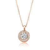 Merlin - Elegant Halo Bezel Diamond Pendant