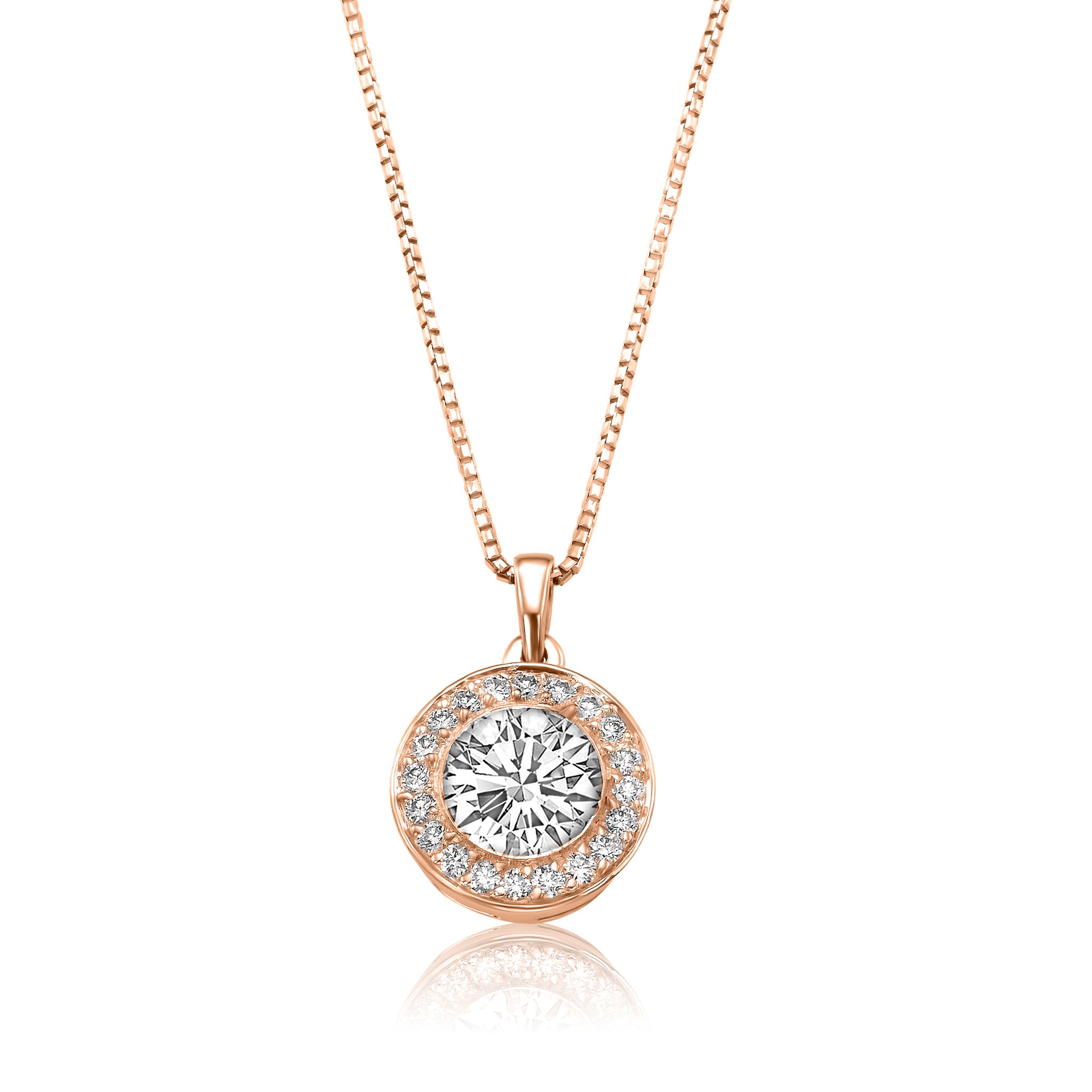 Merlin - Elegant Halo Bezel Diamond Pendant