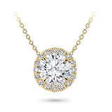 Elizabeth - Classic Floating Halo Round Diamond Pendant