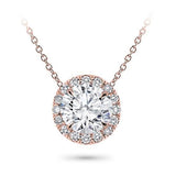 Elizabeth - Classic Floating Halo Round Diamond Pendant