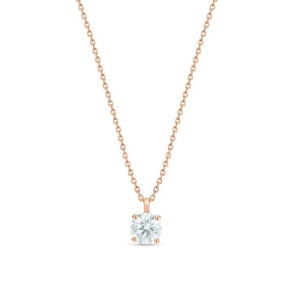 Juliette - 4 Prongs Round Diamond Pendant
