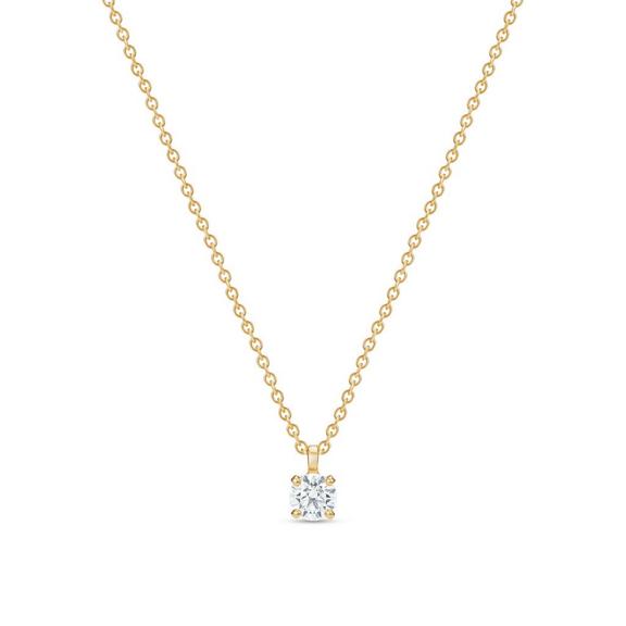 Juliette - 4 Prongs Round Diamond Pendant