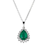 2Carat Dianna Drop Pear Halo Pendant - Real Natural Diamonds & Gems