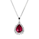 2Carat Dianna Drop Pear Halo Pendant - Real Natural Diamonds & Gems