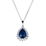 2Carat Dianna Drop Pear Halo Pendant - Real Natural Diamonds & Gems