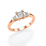 Trio Princess Ring - Lab or Natural Diamonds