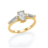Trio Ring Oval & Tapers- Lab or Natural Diamonds