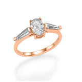 Trio Ring Oval & Tapers- Lab or Natural Diamonds