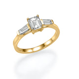Trio Ring Emerald & Tapers - Lab or Natural Diamonds