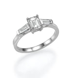 Trio Ring Emerald & Tapers - Lab or Natural Diamonds