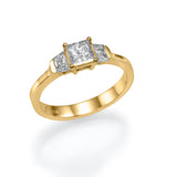 Trio Ring Princess & Trapeze- Lab or Natural Diamonds