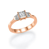 Trio Ring Princess & Trapeze- Lab or Natural Diamonds