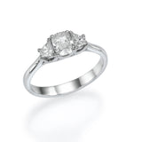 Trio Ring Cushion & Trapeze - Lab or Natural Diamonds