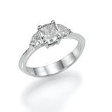 Trio Ring Cushion & Half Moon - Lab or Natural Diamonds